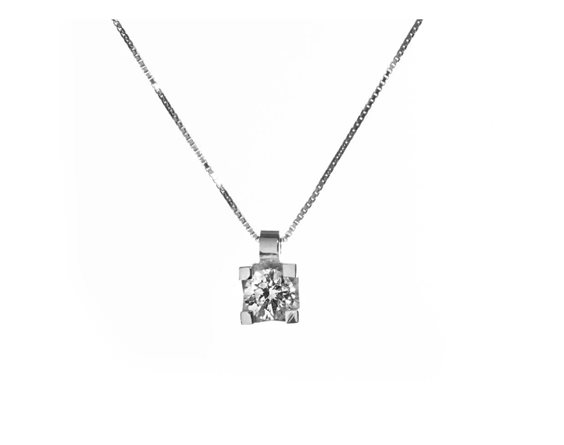 Collana Promesse Donna in Oro bianco Diamante 0.12 Ct PPLY012 - PPLY012